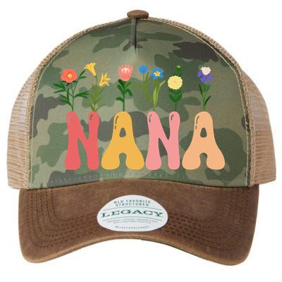 Cute Retro Floral Nana Legacy Tie Dye Trucker Hat