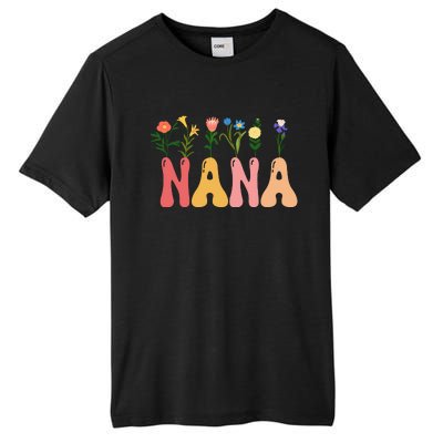 Cute Retro Floral Nana Tall Fusion ChromaSoft Performance T-Shirt