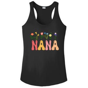 Cute Retro Floral Nana Ladies PosiCharge Competitor Racerback Tank