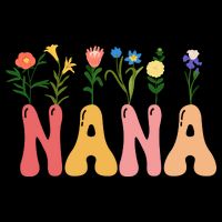 Cute Retro Floral Nana Cooling Performance Long Sleeve Crew