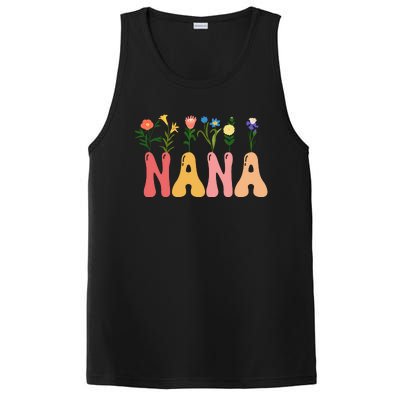 Cute Retro Floral Nana PosiCharge Competitor Tank