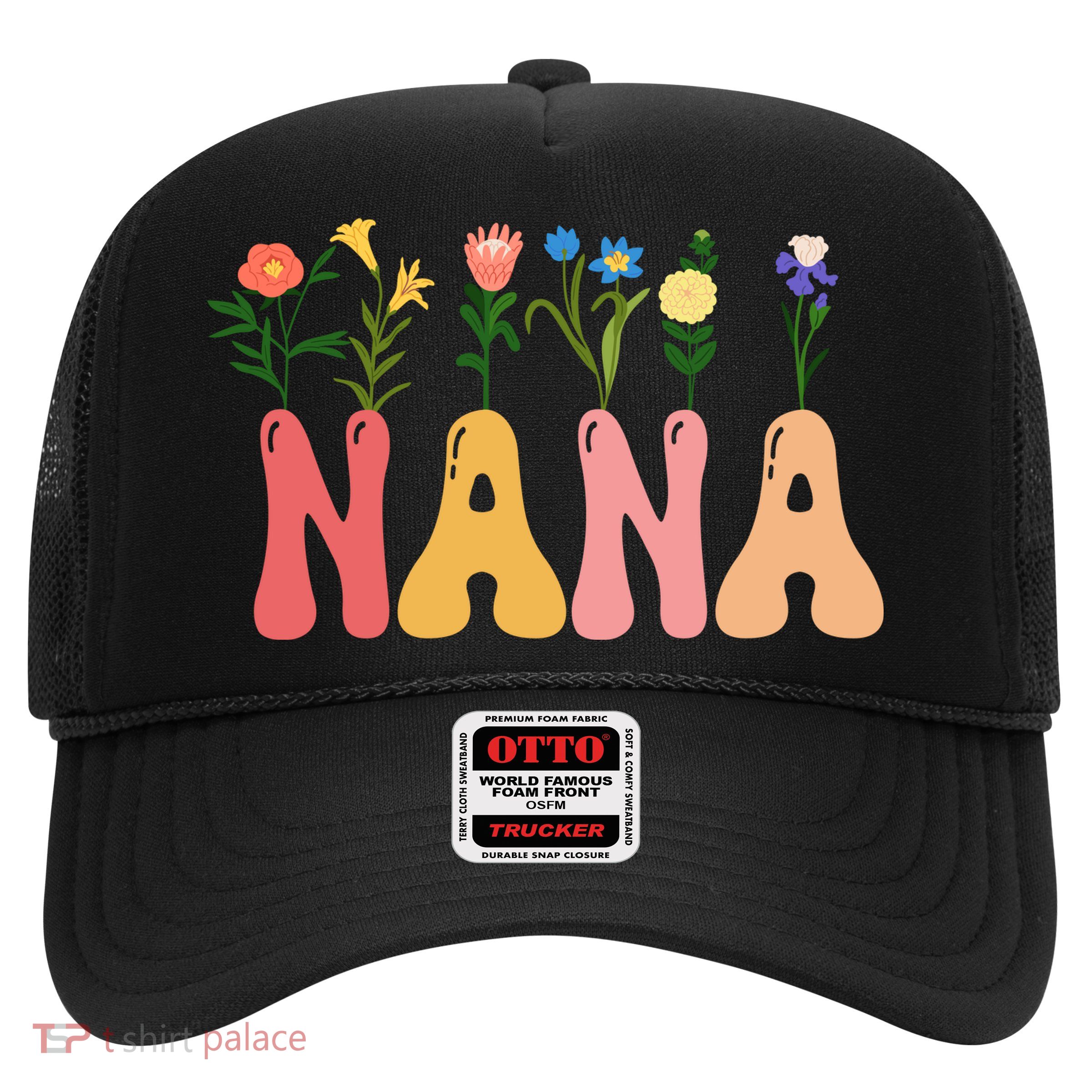 Cute Retro Floral Nana Trucker Hat