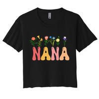 Cute Retro Floral Nana Crop Top