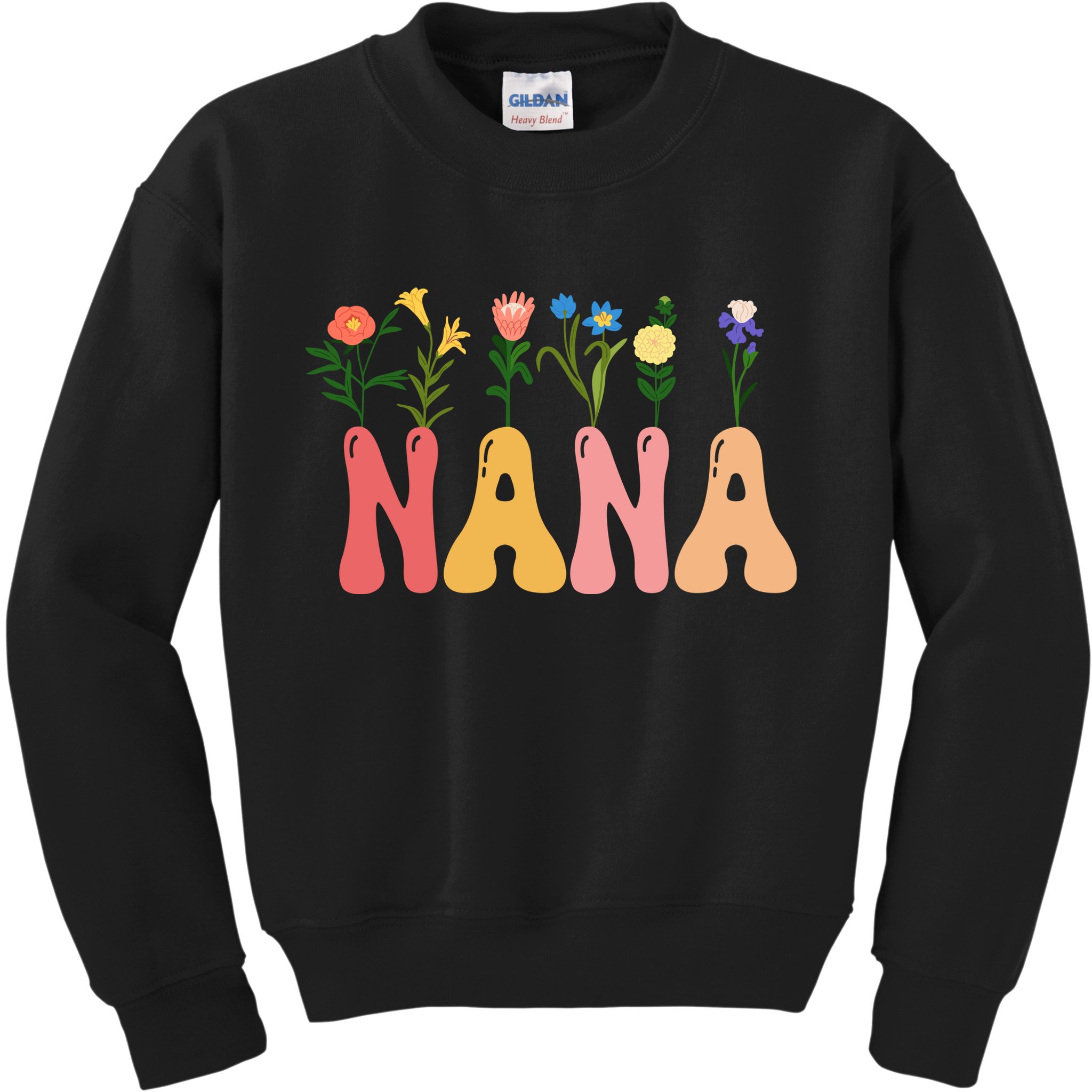 Cute Retro Floral Nana Kids Sweatshirt