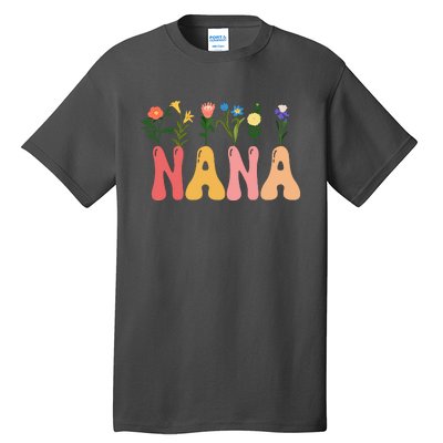 Cute Retro Floral Nana Tall T-Shirt