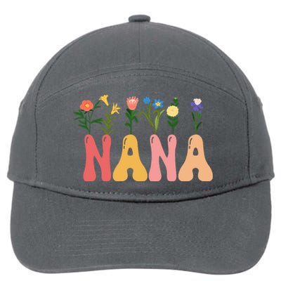 Cute Retro Floral Nana 7-Panel Snapback Hat