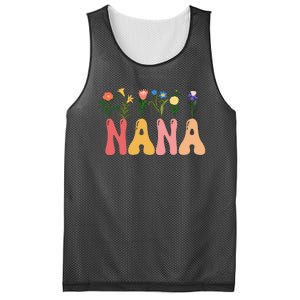 Cute Retro Floral Nana Mesh Reversible Basketball Jersey Tank