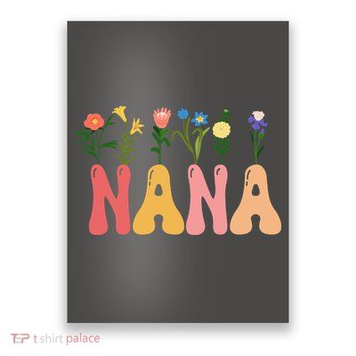 Cute Retro Floral Nana Poster