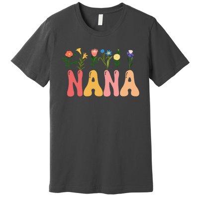 Cute Retro Floral Nana Premium T-Shirt