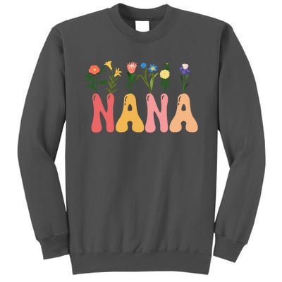 Cute Retro Floral Nana Tall Sweatshirt