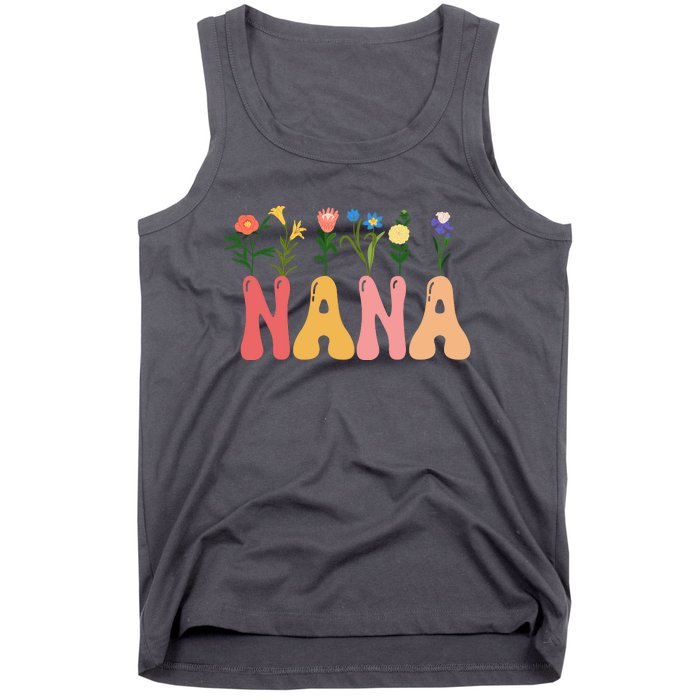 Cute Retro Floral Nana Tank Top