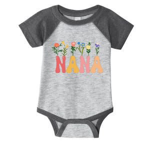 Cute Retro Floral Nana Infant Baby Jersey Bodysuit