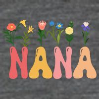 Cute Retro Floral Nana Zip Tote Bag