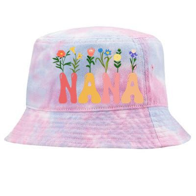 Cute Retro Floral Nana Tie-Dyed Bucket Hat