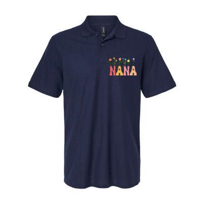 Cute Retro Floral Nana Softstyle Adult Sport Polo