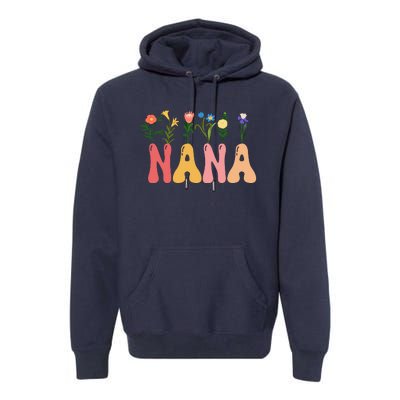 Cute Retro Floral Nana Premium Hoodie