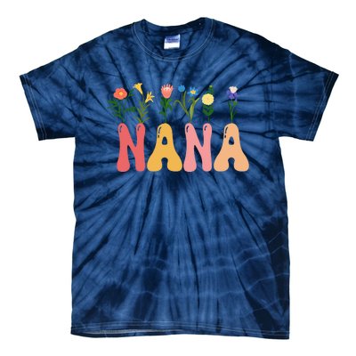 Cute Retro Floral Nana Tie-Dye T-Shirt