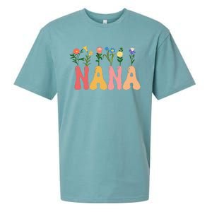 Cute Retro Floral Nana Sueded Cloud Jersey T-Shirt