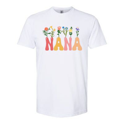 Cute Retro Floral Nana Softstyle CVC T-Shirt