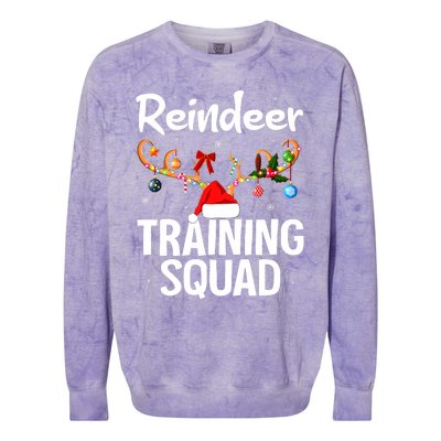 Christmas Running Funny Reindeer Training Squad Team Family Colorblast Crewneck Sweatshirt