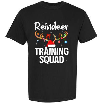 Christmas Running Funny Reindeer Training Squad Team Family Garment-Dyed Heavyweight T-Shirt