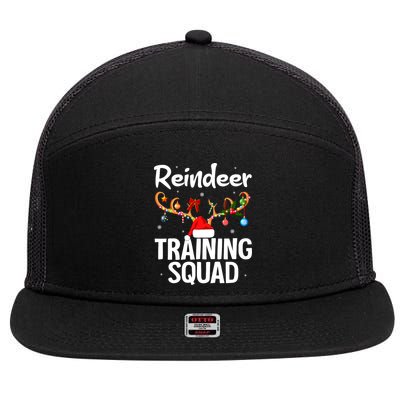 Christmas Running Funny Reindeer Training Squad Team Family 7 Panel Mesh Trucker Snapback Hat
