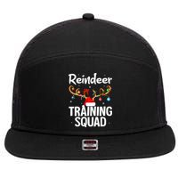 Christmas Running Funny Reindeer Training Squad Team Family 7 Panel Mesh Trucker Snapback Hat