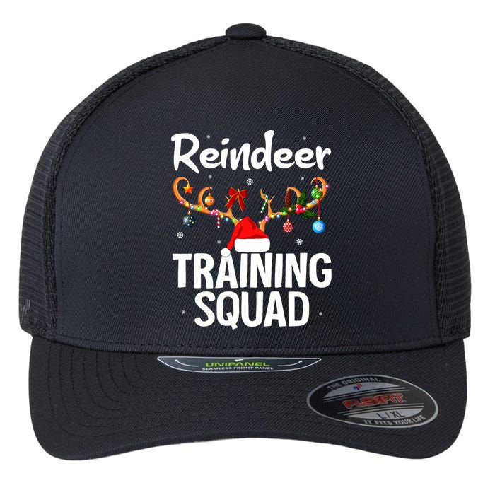 Christmas Running Funny Reindeer Training Squad Team Family Flexfit Unipanel Trucker Cap