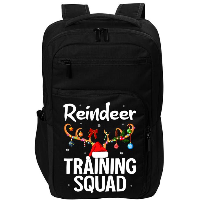 Christmas Running Funny Reindeer Training Squad Team Family Impact Tech Backpack