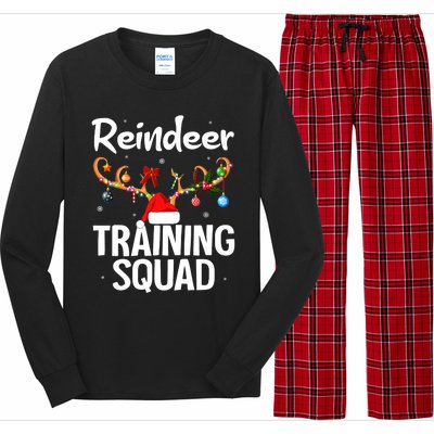 Christmas Running Funny Reindeer Training Squad Team Family Long Sleeve Pajama Set