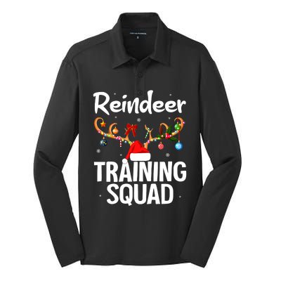 Christmas Running Funny Reindeer Training Squad Team Family Silk Touch Performance Long Sleeve Polo