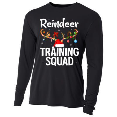 Christmas Running Funny Reindeer Training Squad Team Family Cooling Performance Long Sleeve Crew