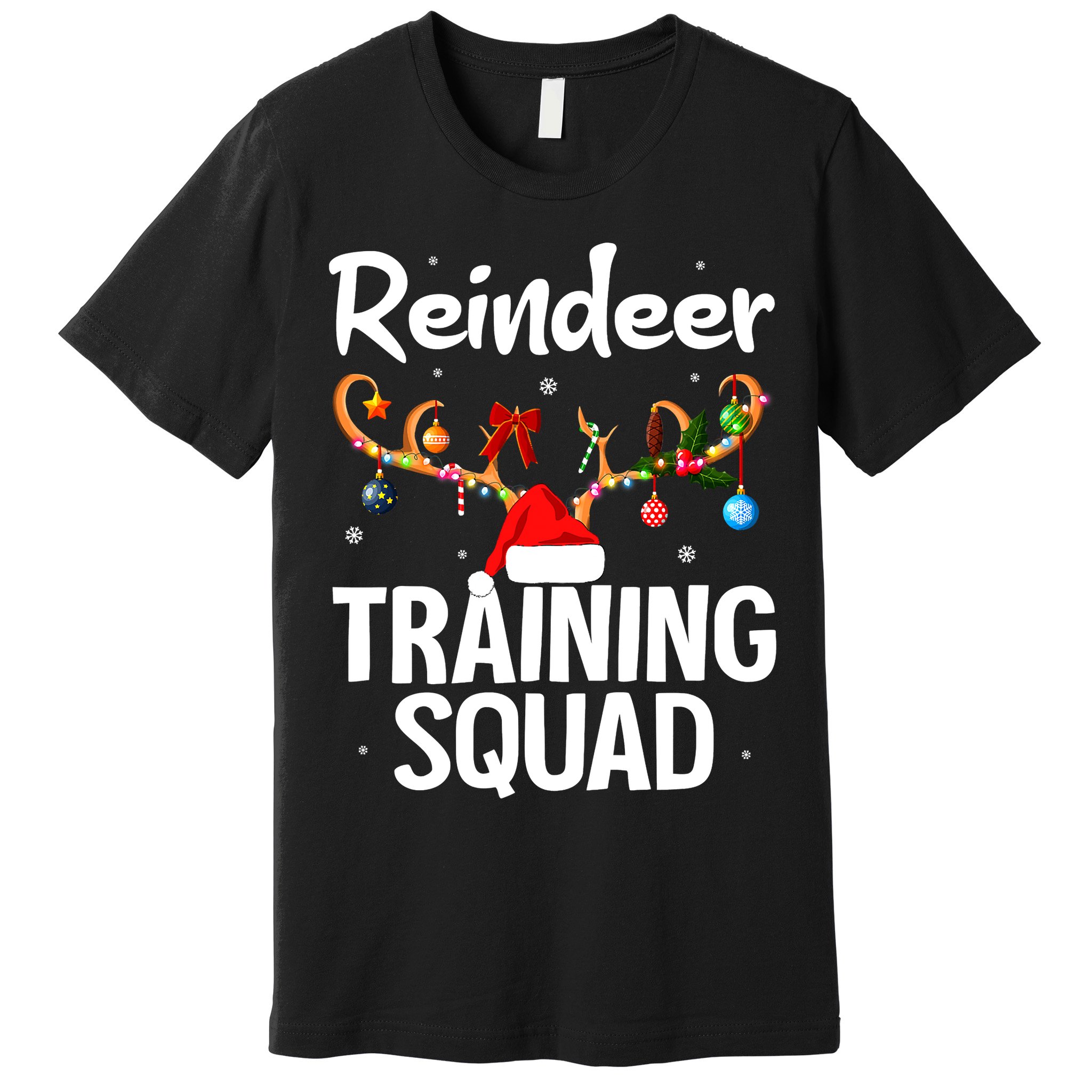 Christmas Running Funny Reindeer Training Squad Team Family Premium T-Shirt