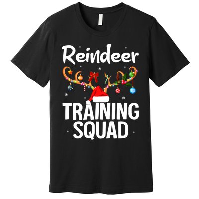 Christmas Running Funny Reindeer Training Squad Team Family Premium T-Shirt