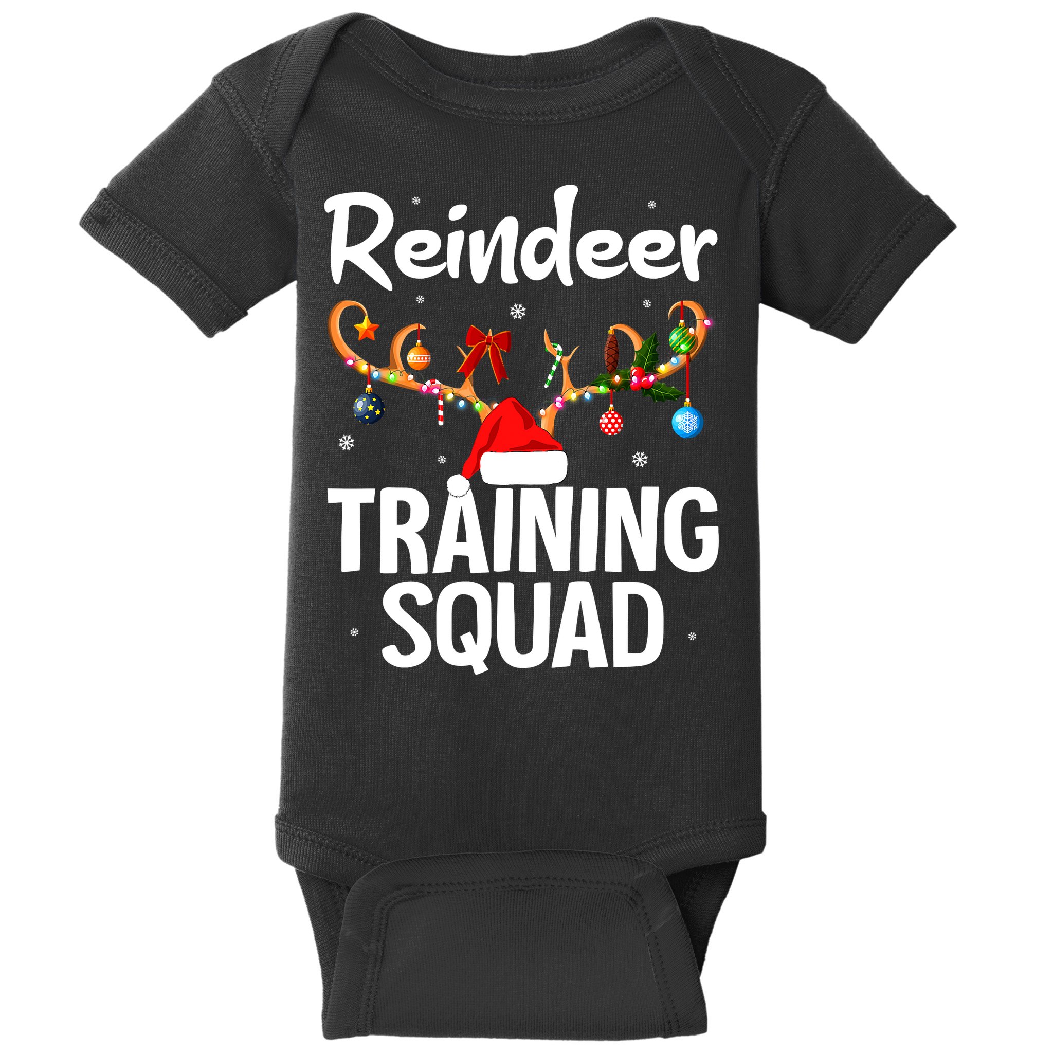 Christmas Running Funny Reindeer Training Squad Team Family Baby Bodysuit