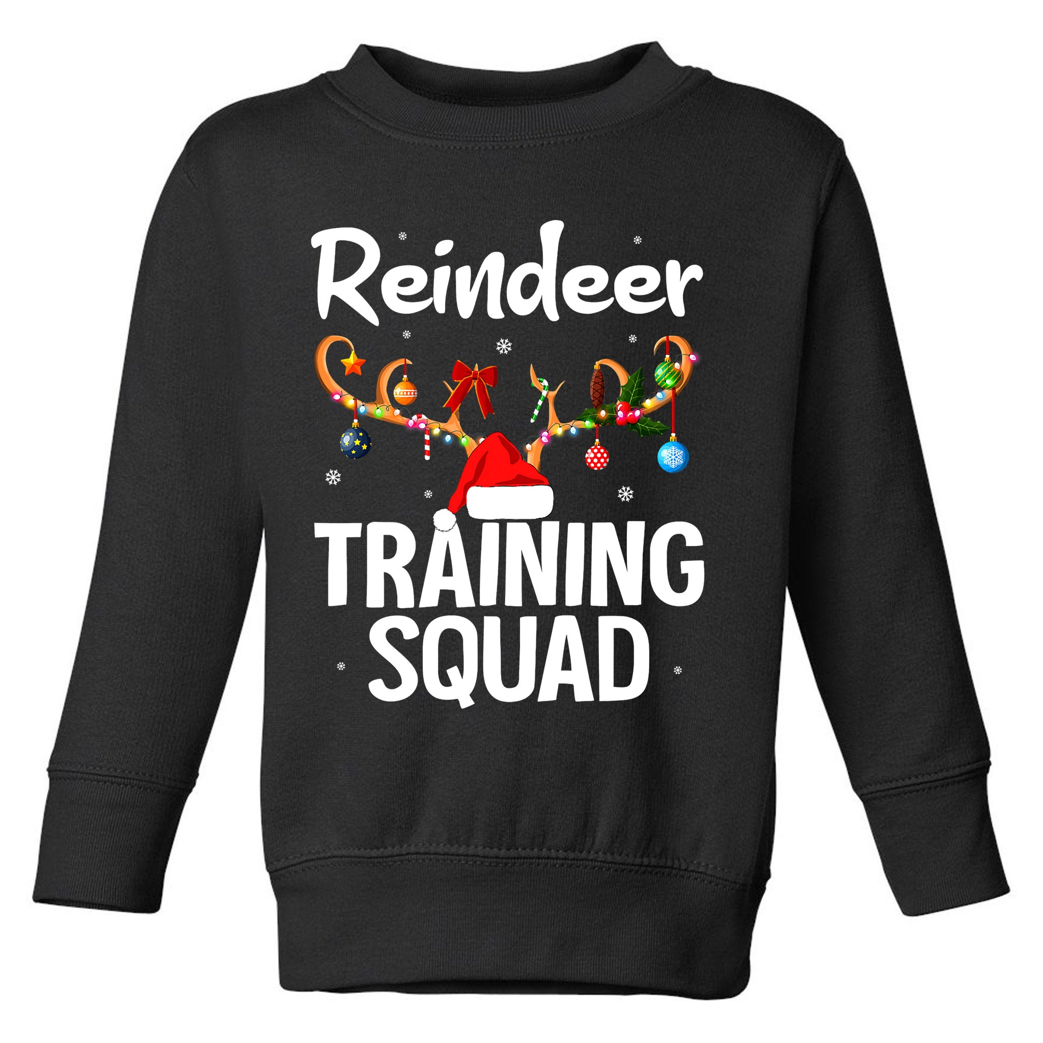 Christmas Running Funny Reindeer Training Squad Team Family Toddler Sweatshirt