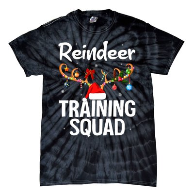 Christmas Running Funny Reindeer Training Squad Team Family Tie-Dye T-Shirt