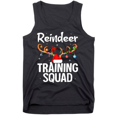 Christmas Running Funny Reindeer Training Squad Team Family Tank Top