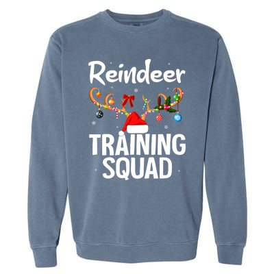 Christmas Running Funny Reindeer Training Squad Team Family Garment-Dyed Sweatshirt