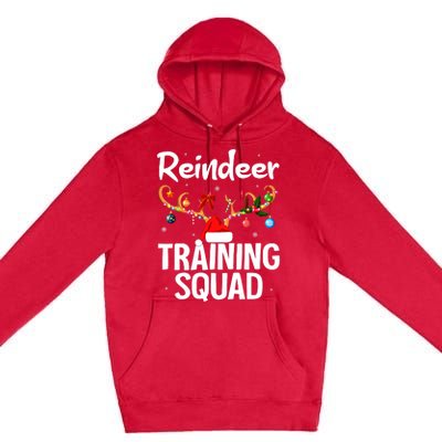 Christmas Running Funny Reindeer Training Squad Team Family Premium Pullover Hoodie