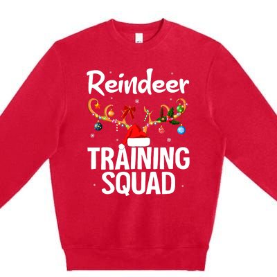 Christmas Running Funny Reindeer Training Squad Team Family Premium Crewneck Sweatshirt