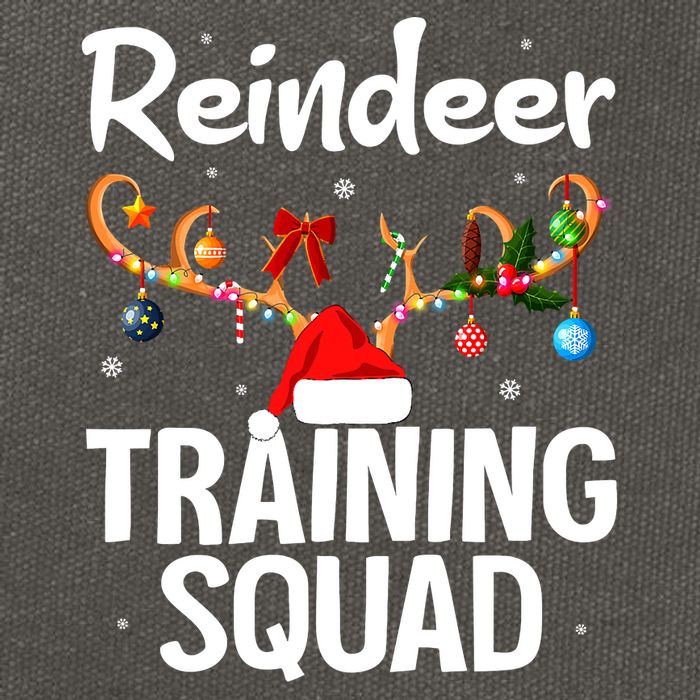 Christmas Running Funny Reindeer Training Squad Team Family Cotton Canvas Backpack