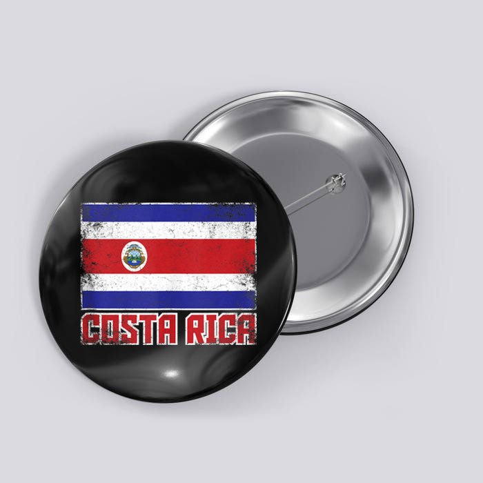 Costa Rica Flag Vintage Retro Country Costa Rican Button