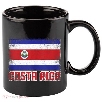 Costa Rica Flag Vintage Retro Country Costa Rican 11oz C Handle Ceramic Mug