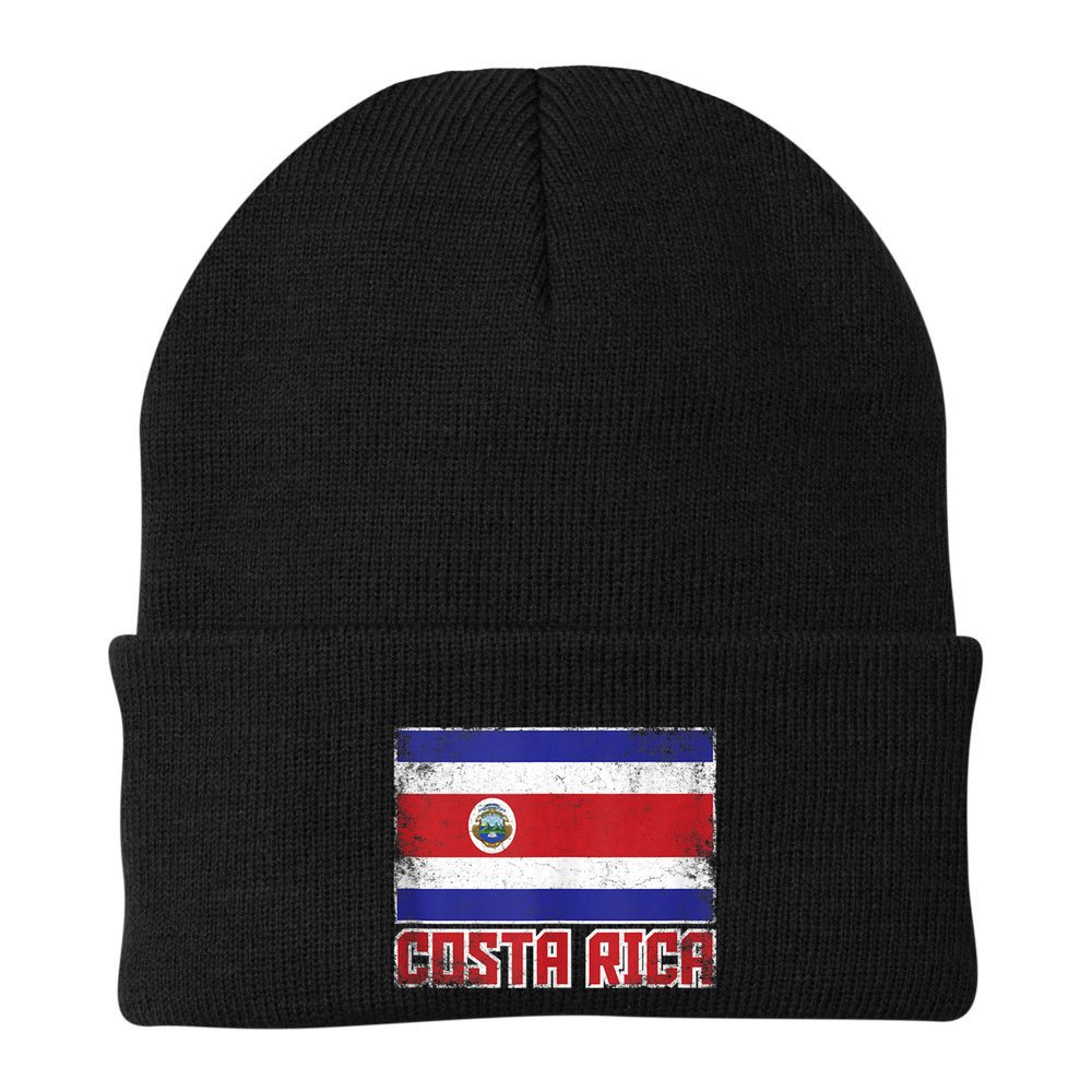 Costa Rica Flag Vintage Retro Country Costa Rican Beanie