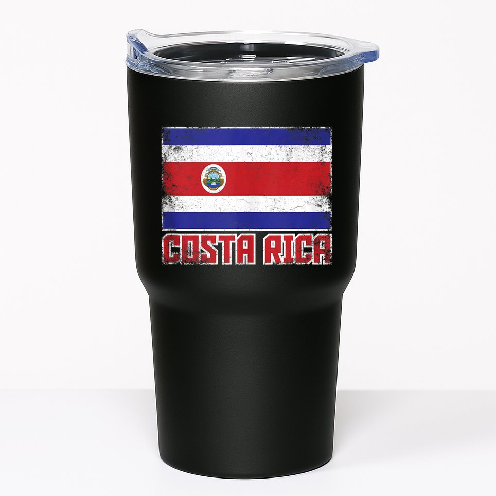 Costa Rica Flag Vintage Retro Country Costa Rican Tumbler