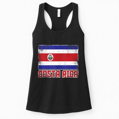 Costa Rica Flag Vintage Retro Country Costa Rican Womens Tank Top