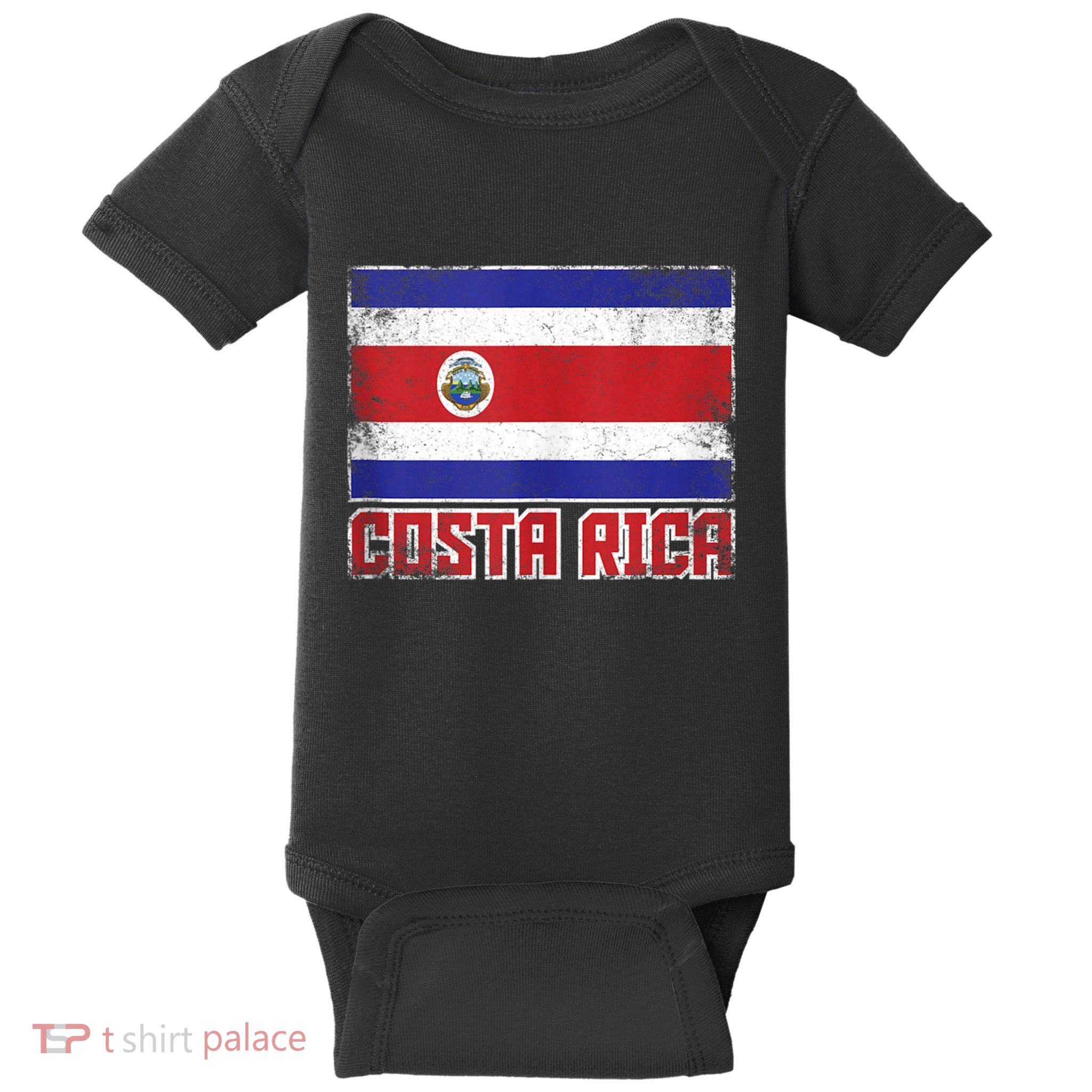 Costa Rica Flag Vintage Retro Country Costa Rican Baby Bodysuit