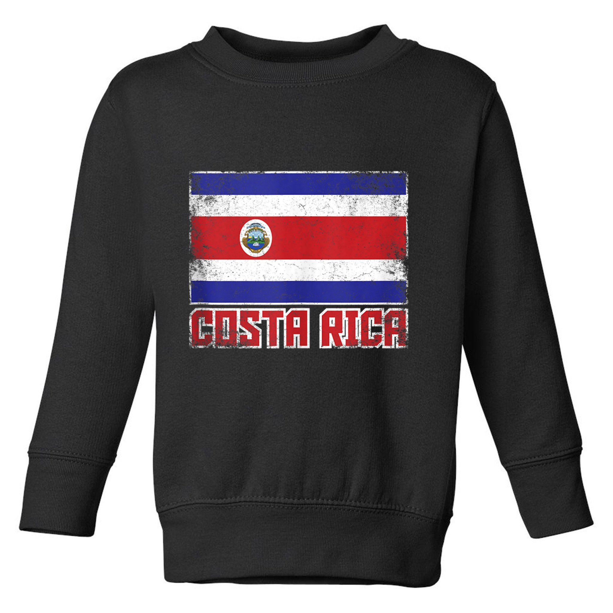 Costa Rica Flag Vintage Retro Country Costa Rican Toddler Sweatshirt