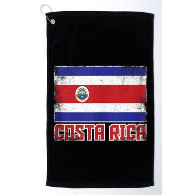 Costa Rica Flag Vintage Retro Country Costa Rican Golf Towel